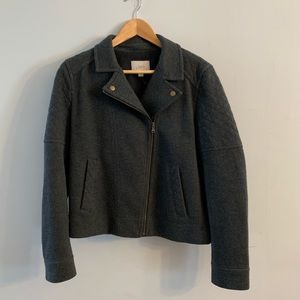 Loft Women’s Gray Wool Short Moto Jacket